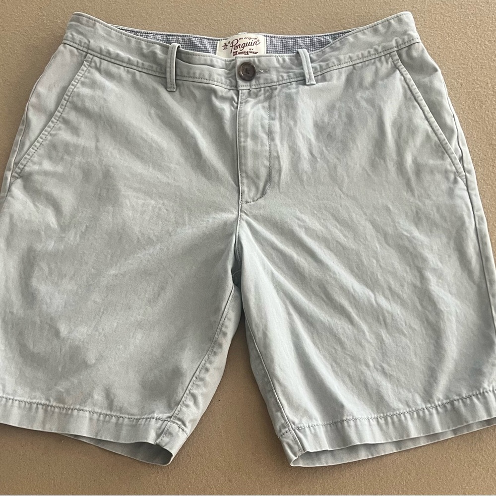 Original Penguin Men's Soft Gray Flat Front Shorts
